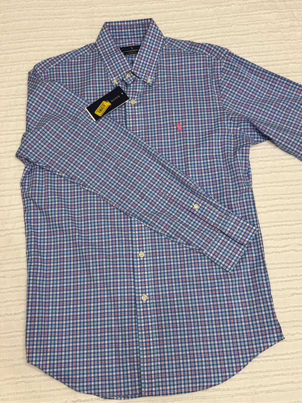 Ralph Lauren Pink & Blue Check Button-Down Dress Shirt